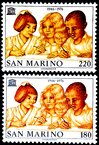 Сан Марино 1976 год . 30 лет ЮНЕСКО . Дети .
